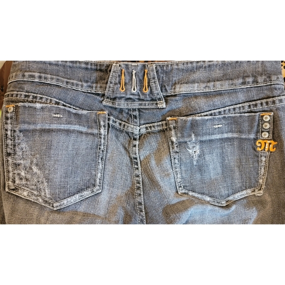 Miss Me Jeans, Black/ Charcoal with Orange Stitching, Size 29 - Picture 6 of 8